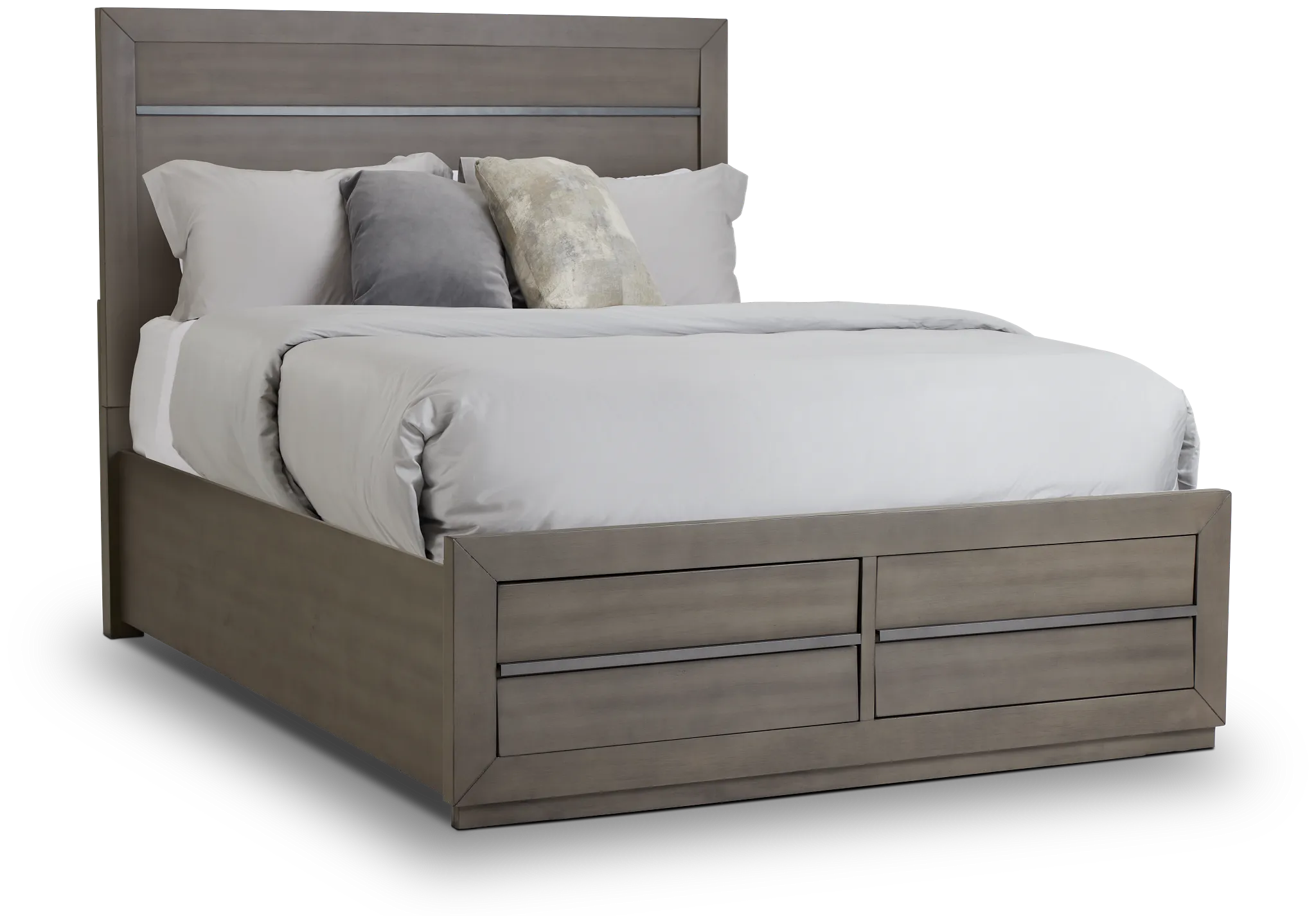 Zurich Gray Panel Storage Bed