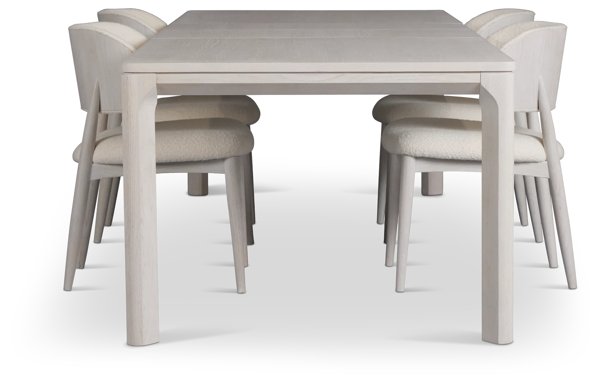 Gables White Rect Table & 4 Upholstered Chairs