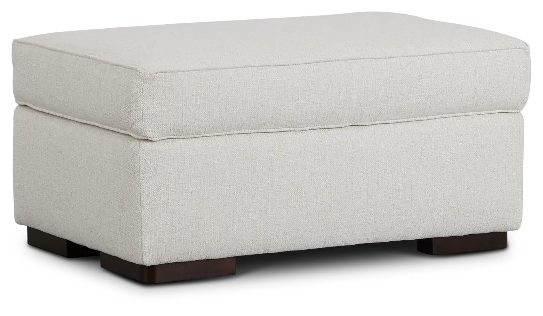 Austin White Fabric Ottoman