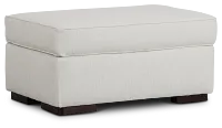 Austin White Fabric Ottoman