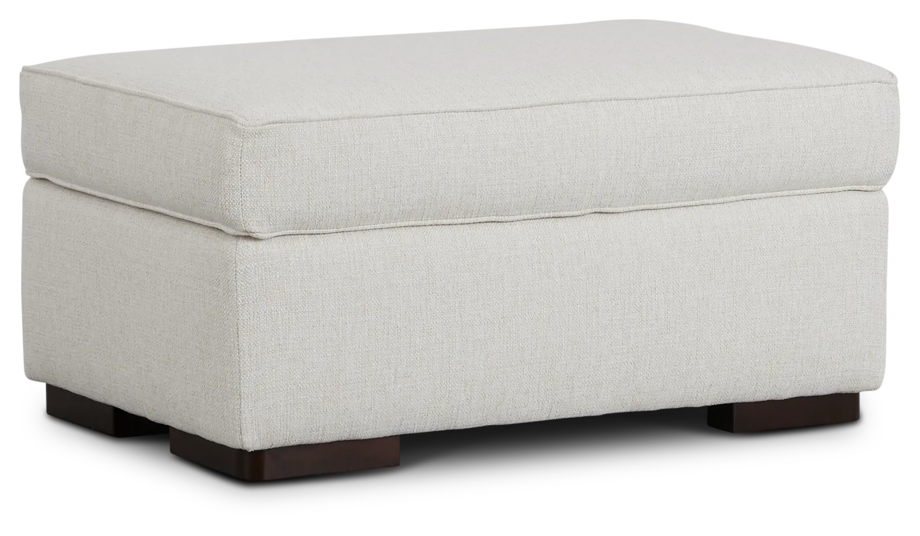 Austin White Fabric Ottoman