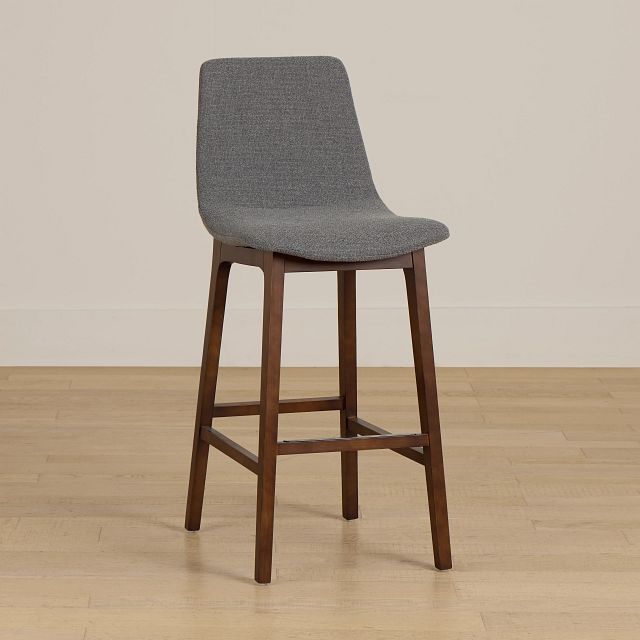 Hamilton Dark Gray Fabric 30" Upholstered Barstool