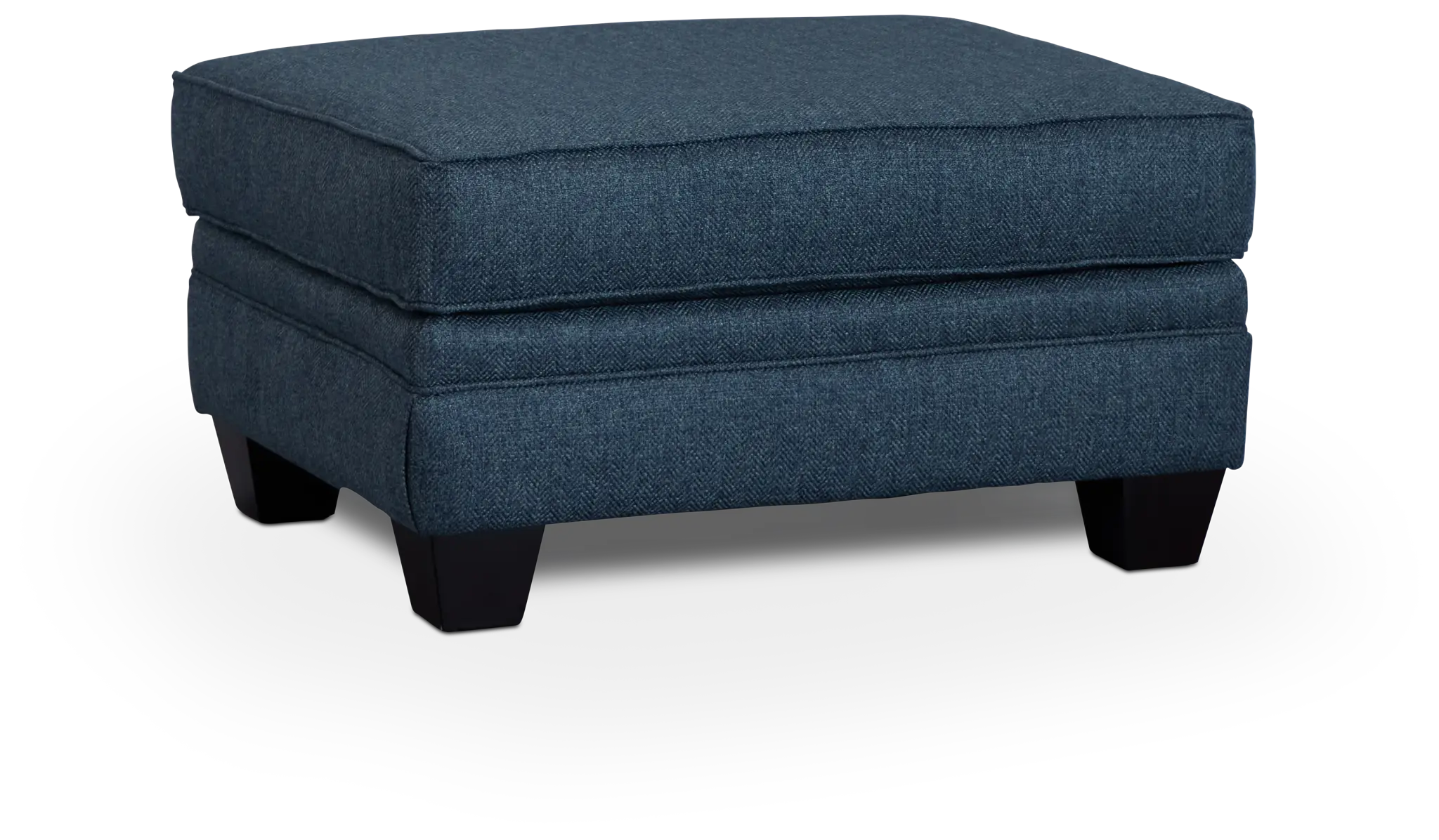 Avery Dark Blue Fabric Ottoman Avery Dark Blue Fabric Ottoman