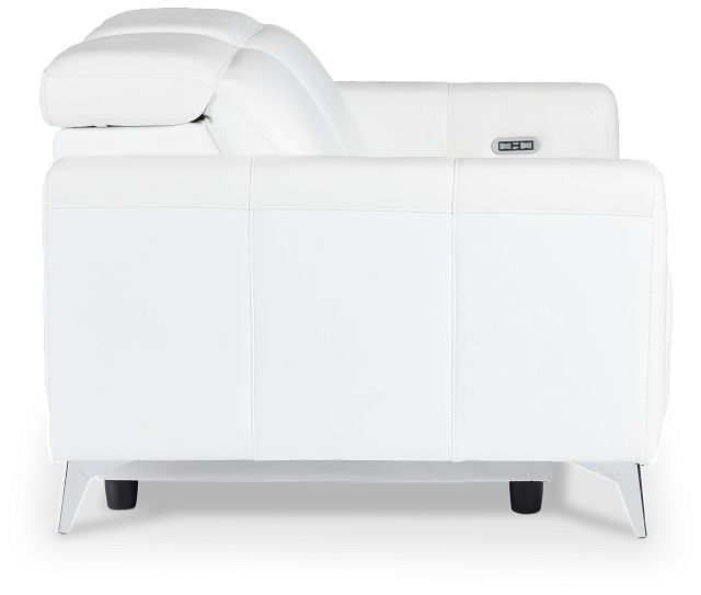 Giulia White Lthr/vinyl Power Reclining Loveseat