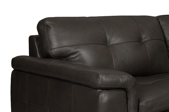 Braden Dark Gray Leather Small Two-arm Sectional