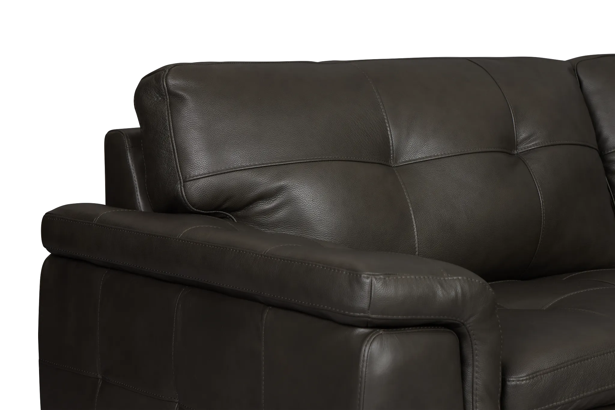 Braden Dark Gray Leather Small Two-arm Sectional