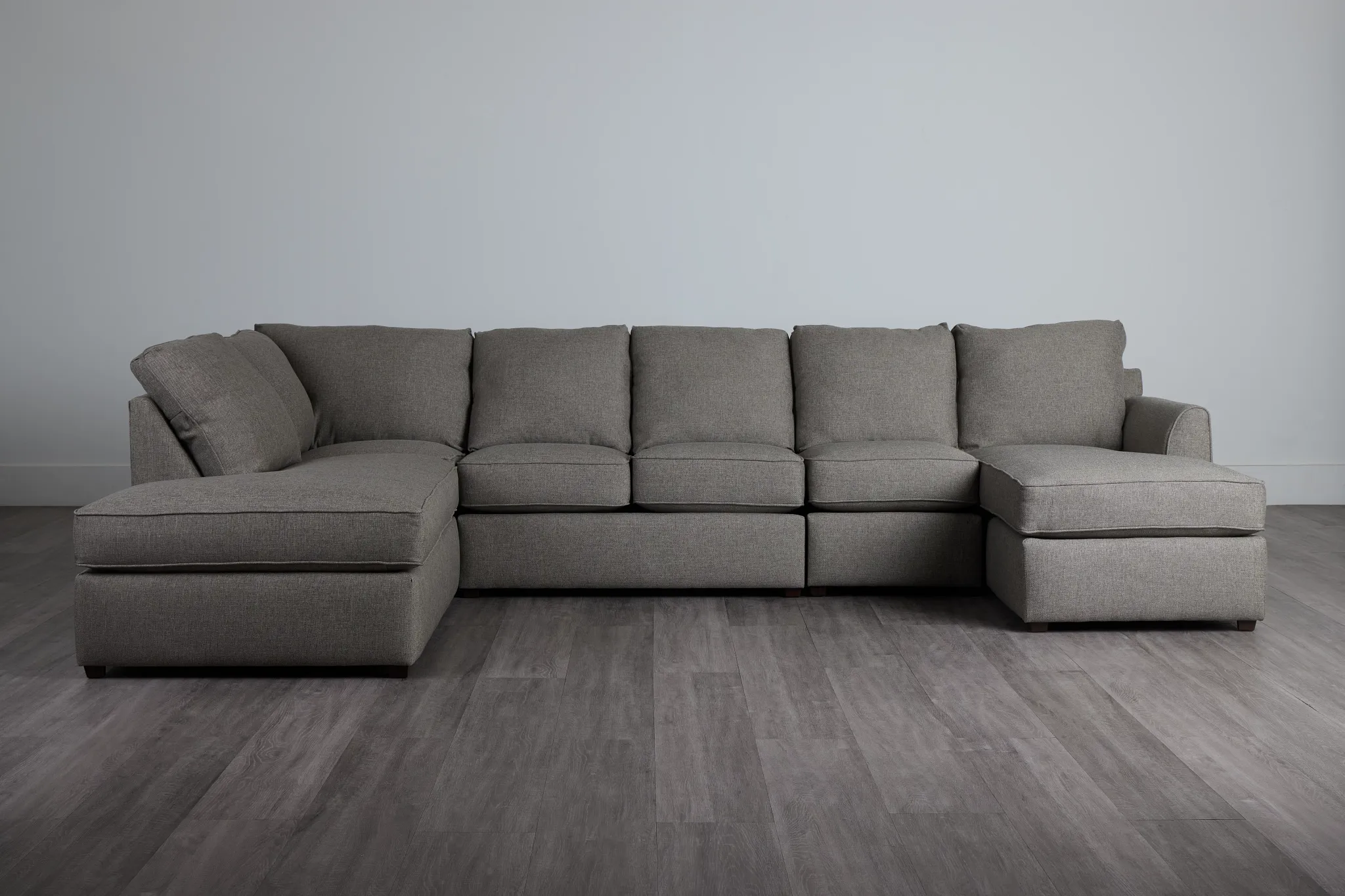 Asheville Brown Fabric Large Left Bumper Sectional