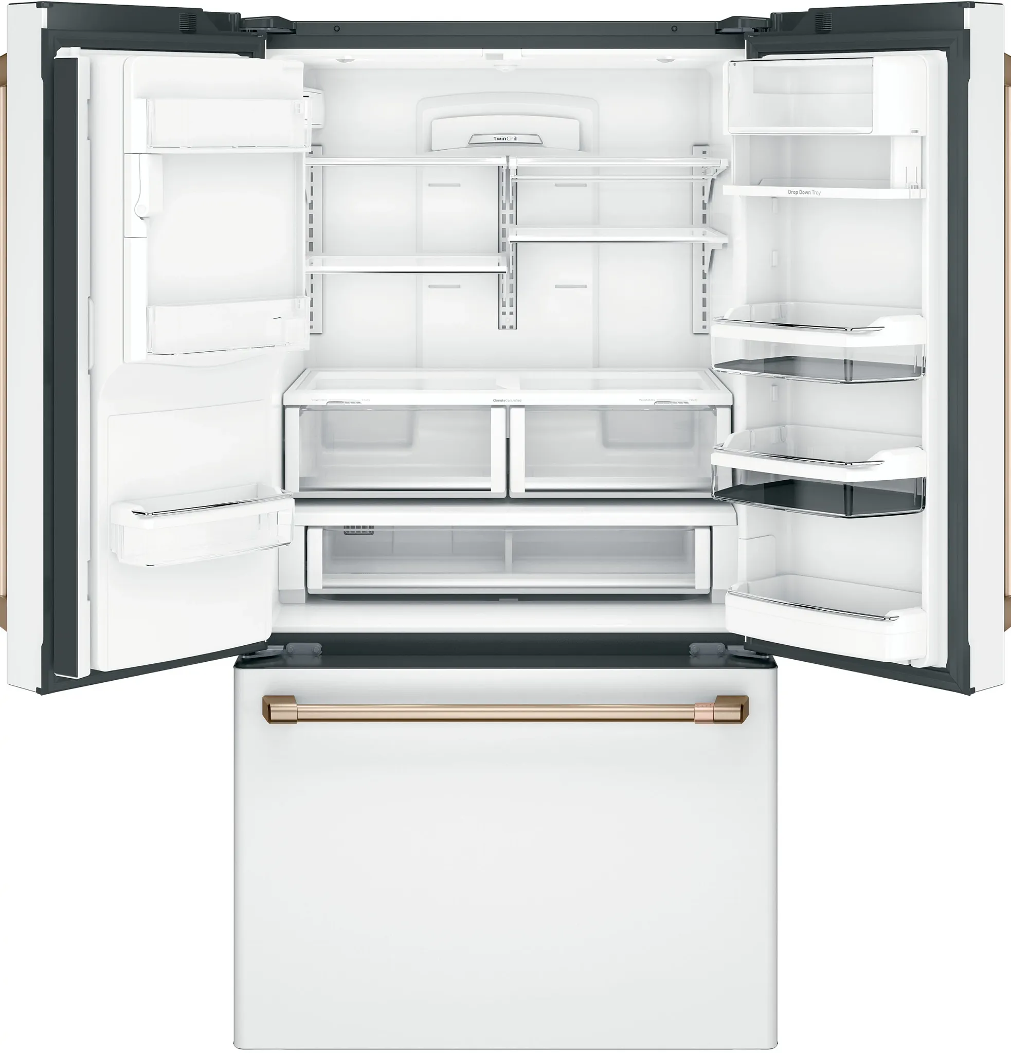 Cafe 28 Series White Bottom Freezer Refrigerator