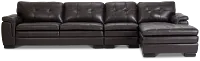 Braden Dark Brown Leather Small Right Chaise Sectional