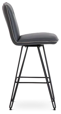 Demi Dark Gray Swivel 30" Upholstered Barstool