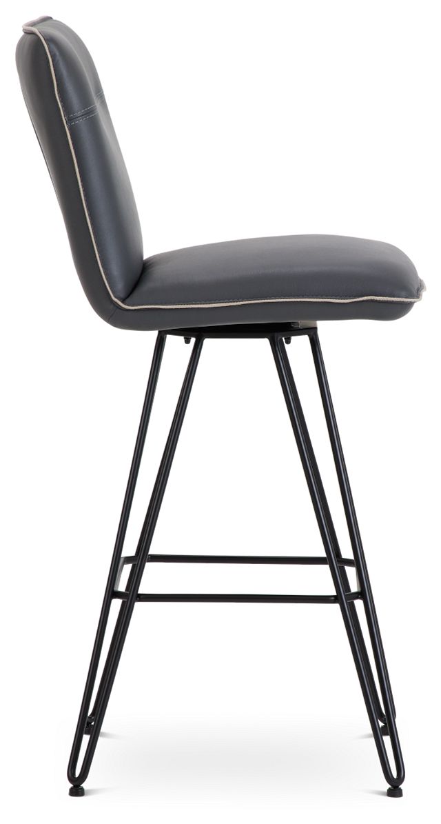 Demi Dark Gray Swivel 30" Upholstered Barstool