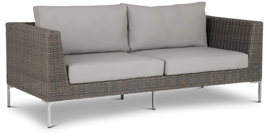 Tulum Gray Woven Sofa W/ 2 Cushions