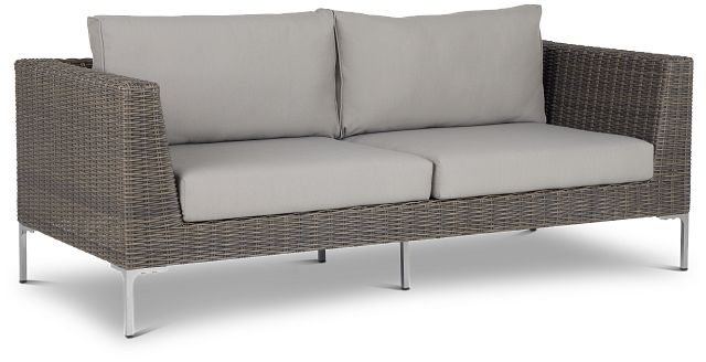 Tulum Gray Woven Sofa W/ 2 Cushions