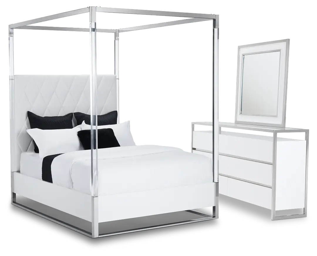 Miami White Uph Canopy Bedroom Miami White Uph Canopy Bedroom