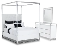 Miami White Uph Canopy Bedroom
