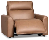 Edison Dark Brown Lthr/vinyl Power Recliner With Power Headrest