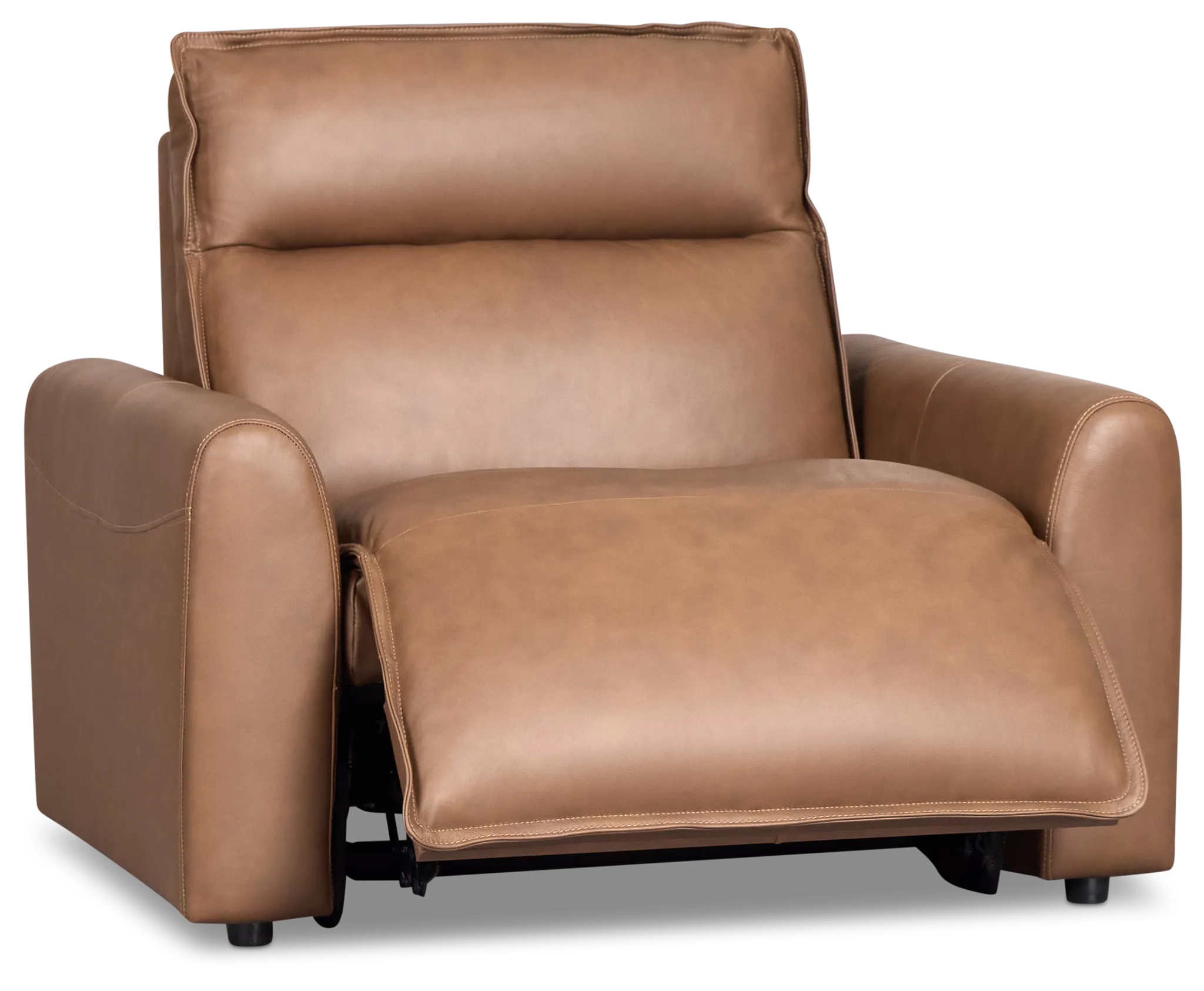 Edison Dark Brown Lthr/vinyl Power Recliner With Power Headrest