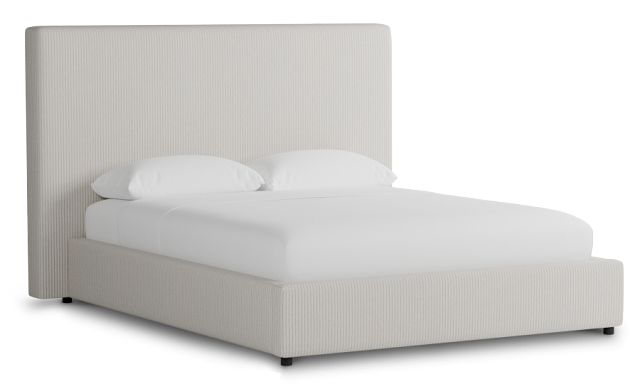 Grayton Lucy Light Beige 54" Upholstered Platform Bed