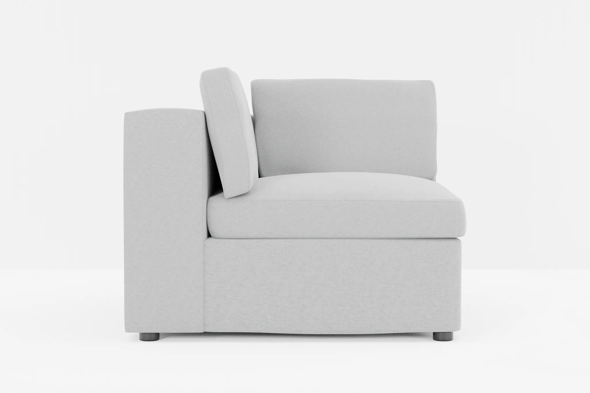 Destin Suave Gray Fabric Corner Chair
