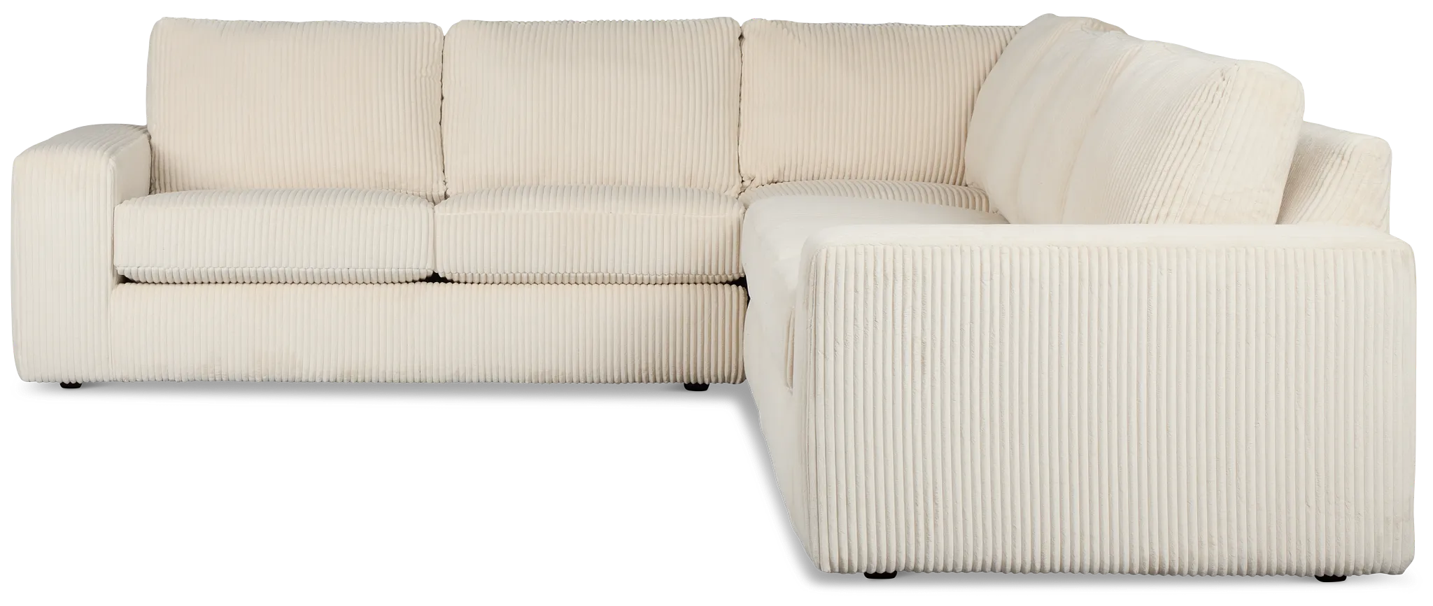 Charlie Ivory Fabric Medium Two-arm Sectional