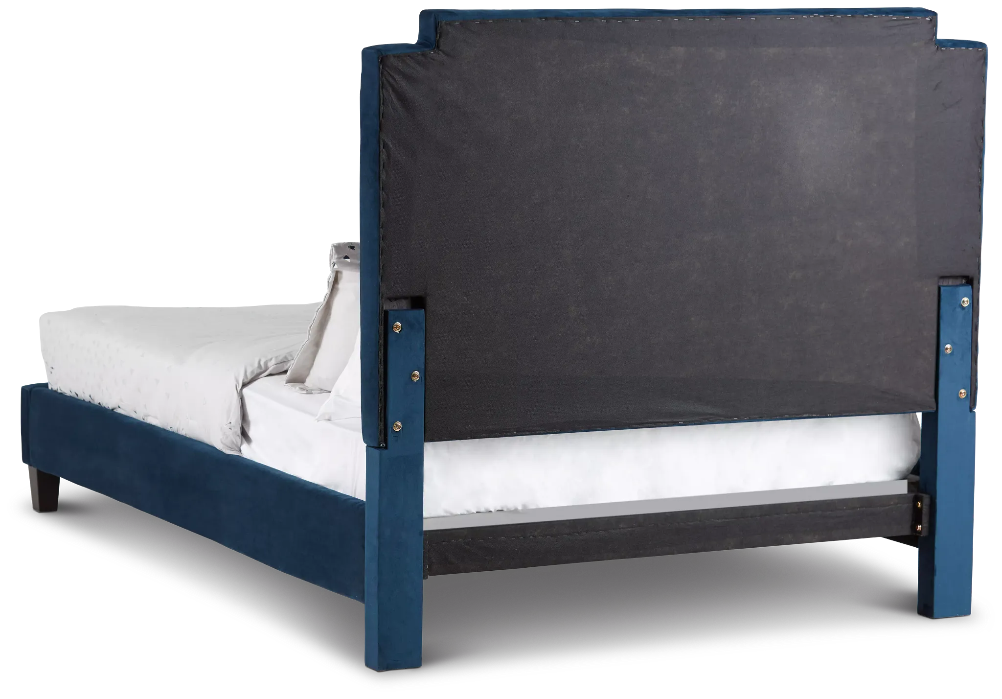 Whitney Dark Blue Uph Platform Bed