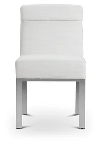 Ocean Drive White Metal Upholstered Side Chair