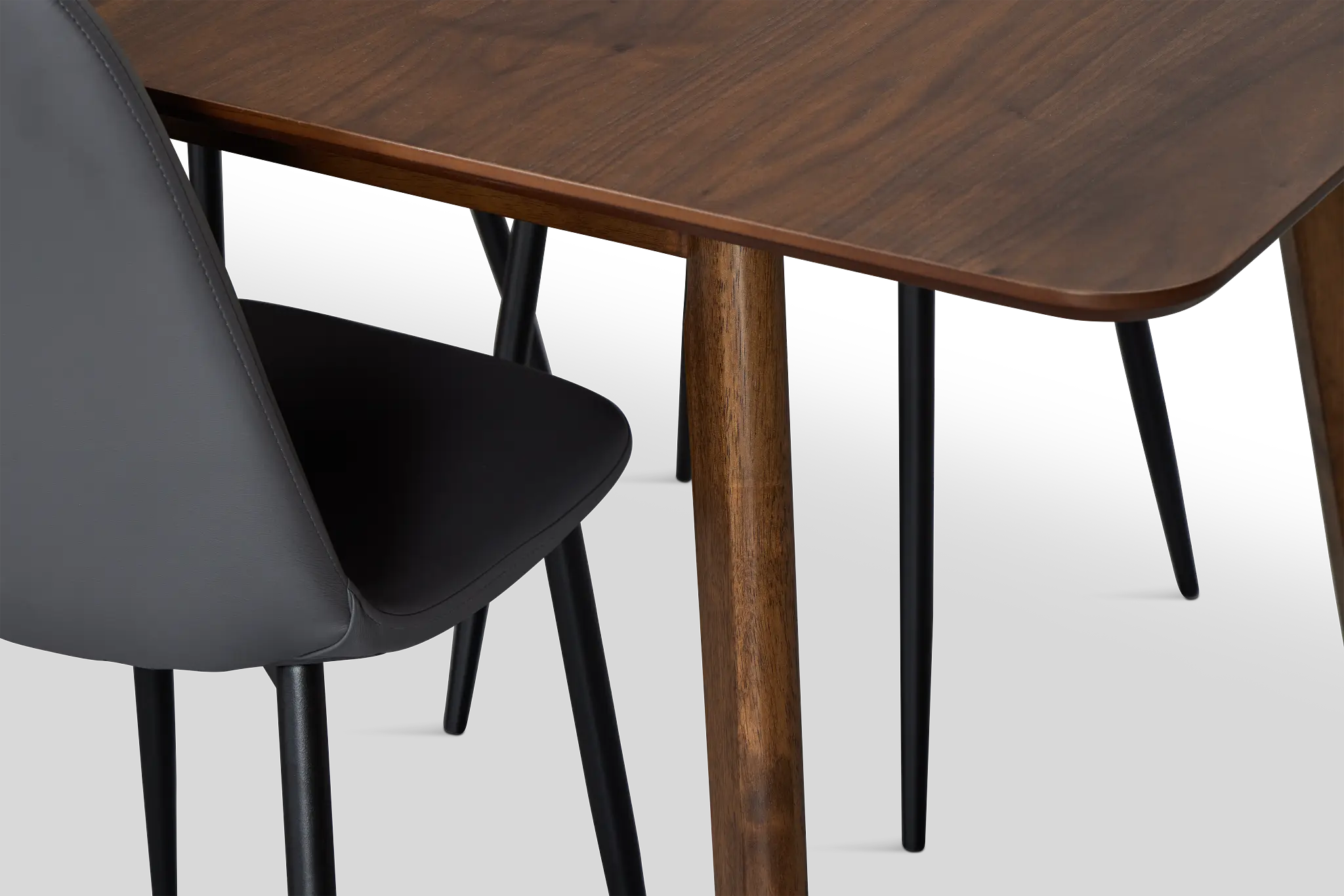 Palmdale Dark Tone Table & 4 Gray Upholstered Chairs Palmdale Dark Tone Table & 4 Gray Upholstered Chairs