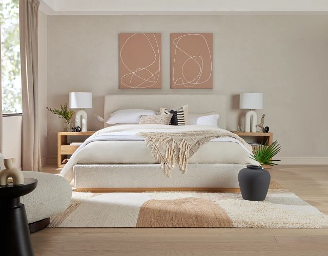 Calabasas Beige Uph Panel Bed