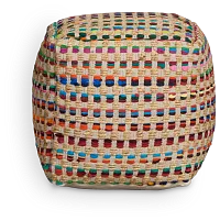 Poppy Multicolored Accent Pouf