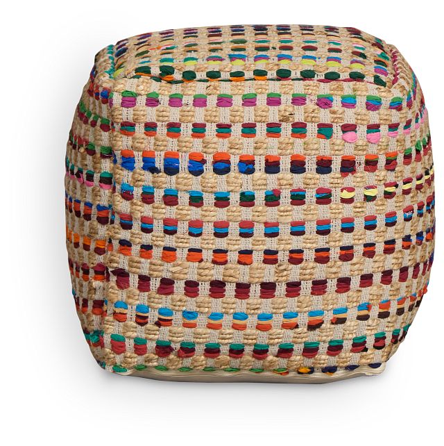 Poppy Multicolored Accent Pouf