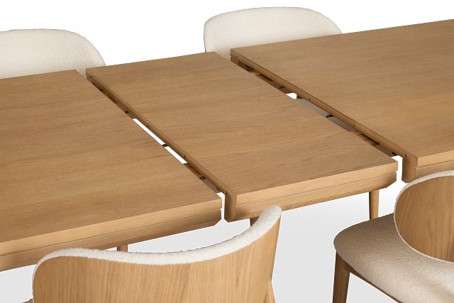 Gables Light Tone Rect Table & 4 Upholstered Chairs