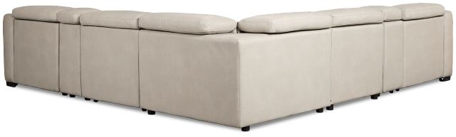 Melody Light Gray Micro Large Triple Power Reclining Two-arm Sectional