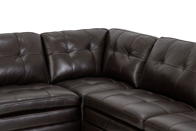 Braden Dark Brown Leather Small Two-arm Sectional