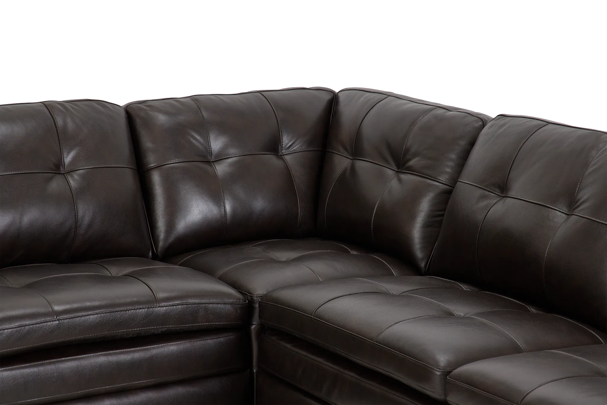 Braden Dark Brown Leather Small Two-arm Sectional