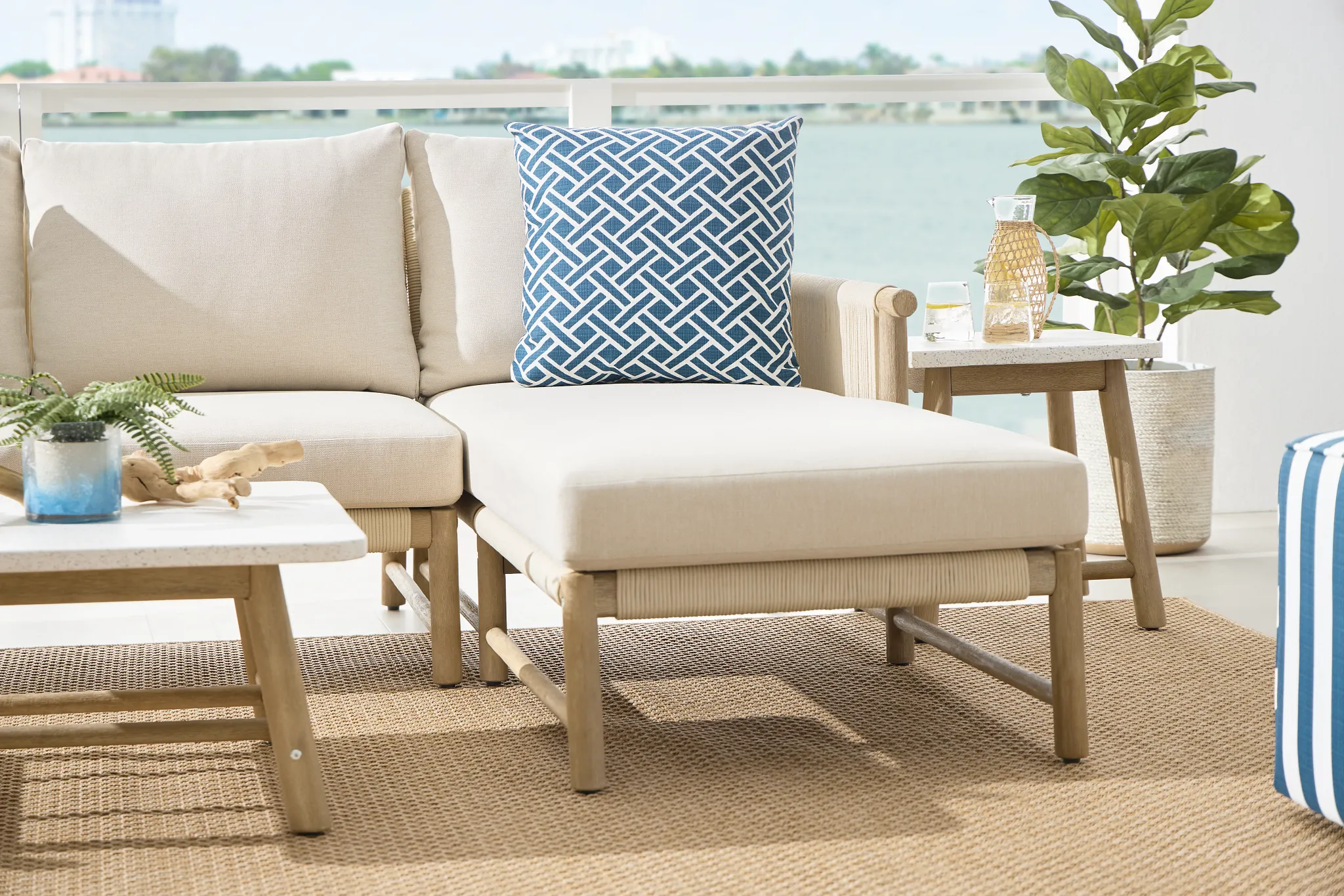 Azure Light Tone Right Arm Chaise Sectional