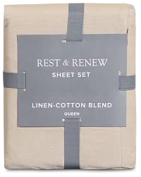 Rest & Renew Linen Blend Dark Beige Sheet Set