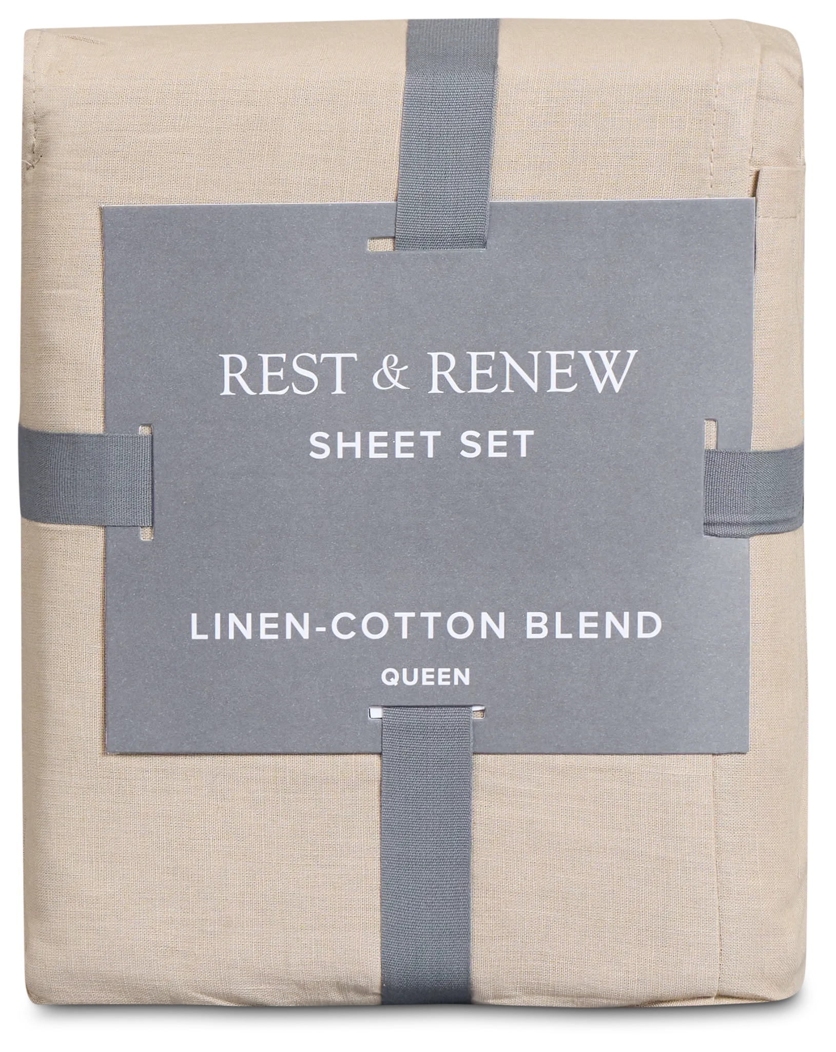 Rest & Renew Linen Blend Dark Beige Sheet Set