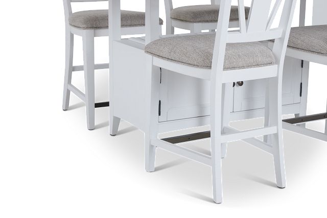 Heron Cove White High Table & 4 Barstools