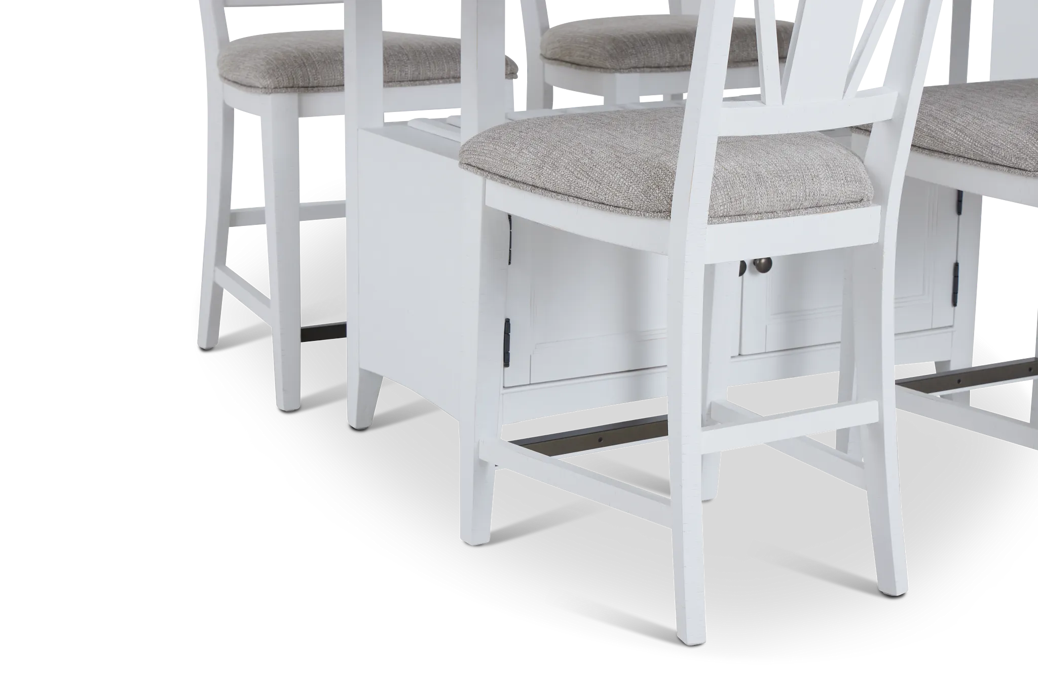 Heron Cove White High Table & 4 Barstools