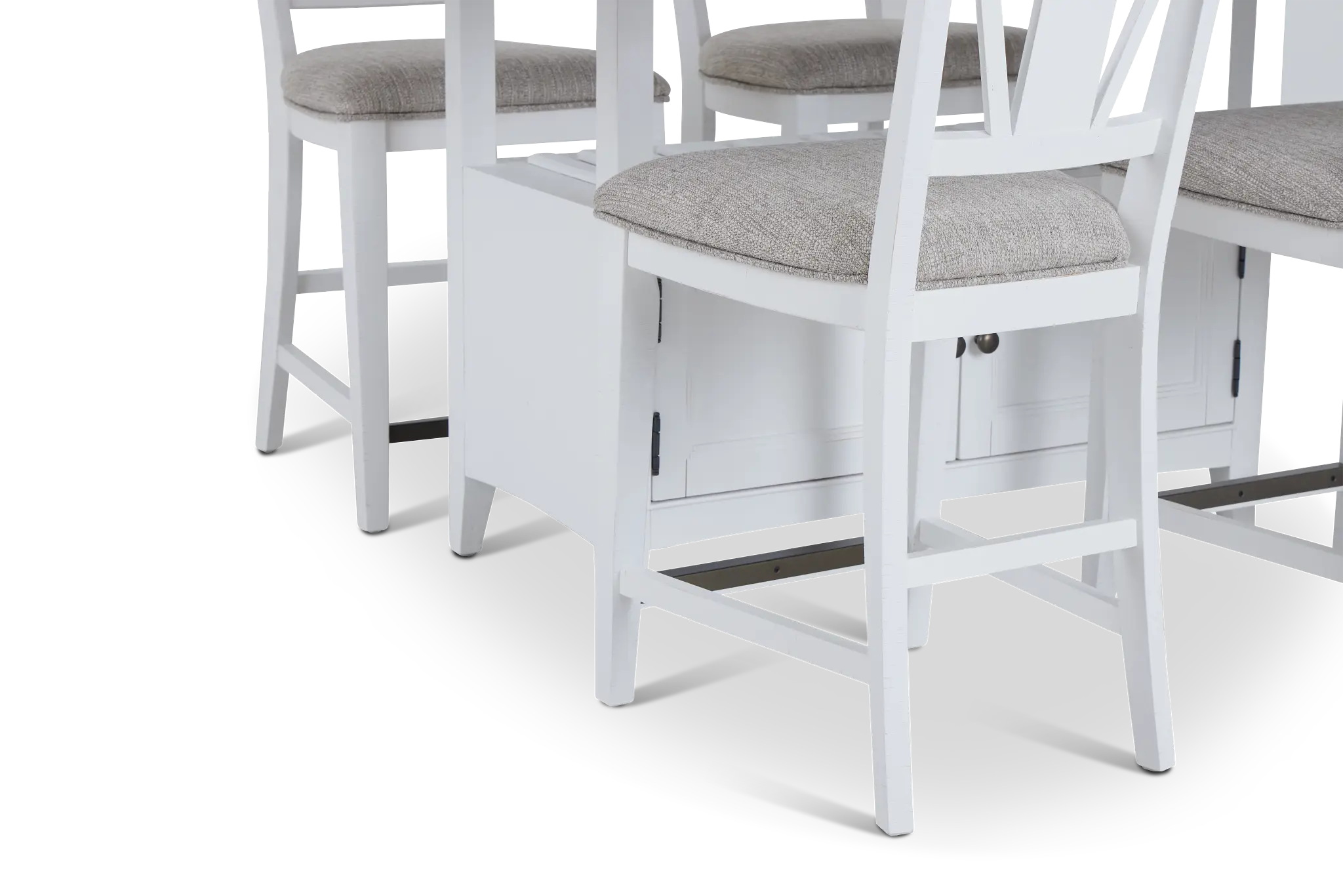 Heron Cove White High Table & 4 Barstools Heron Cove White High Table & 4 Barstools