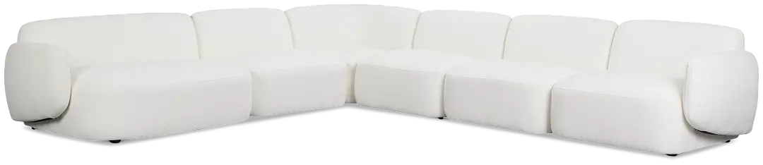 Halsey White Fabric Large Left Cuddler Sectional Halsey White Fabric Large Left Cuddler Sectional