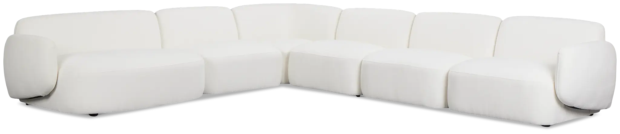 Halsey White Fabric Large Left Cuddler Sectional Halsey White Fabric Large Left Cuddler Sectional