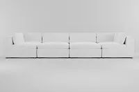 Destin Peyton White Fabric 8-piece Pit Sectional