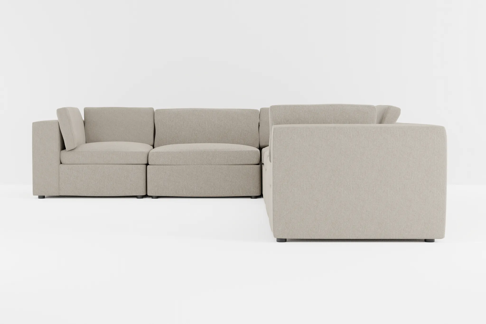 Destin Elevation Khaki Fabric 6-piece Modular Sectional