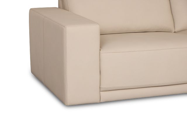 Kellan Ivory Leather Medium Two-arm Sectional