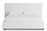 Grayton Suave White 44" Upholstered Platform Bed