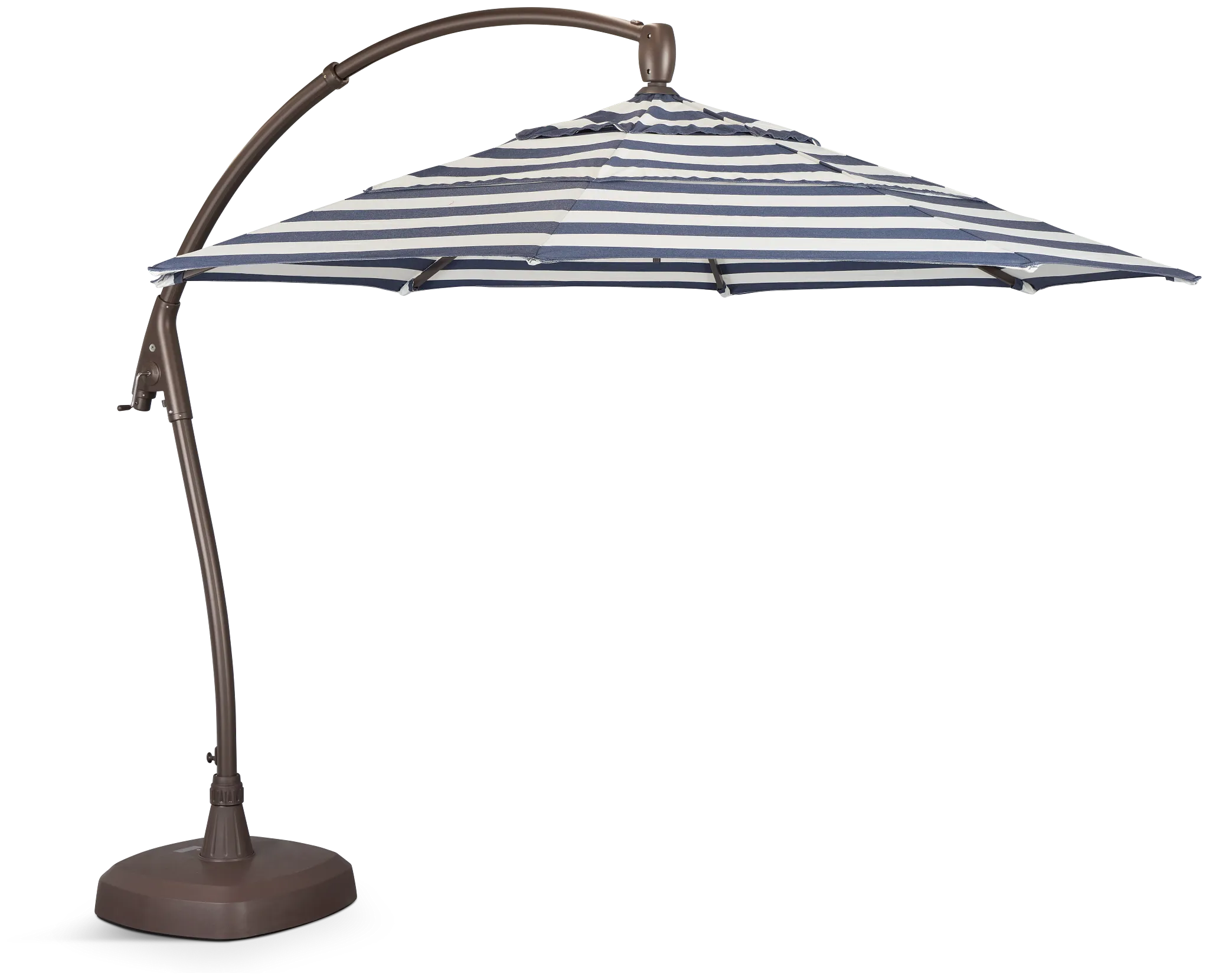 Belize Dark Blue Stripe Cantilever Umbrella Set