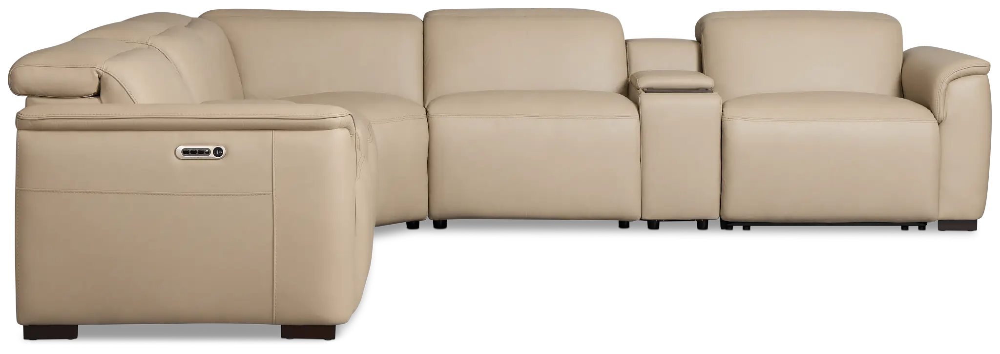 Brodie Taupe Lthr/vinyl Large Dual Power Reclining Two-arm Sectional Brodie Taupe Lthr/vinyl Large Dual Power Reclining Two-arm Sectional