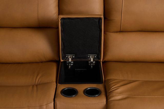 Summit Light Brown Lthr/vinyl Medium Dual Power 2-arm Reclining Sectional