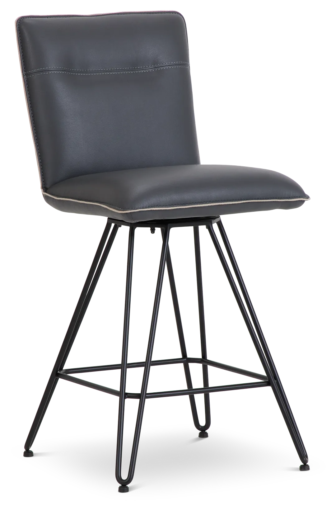 Demi Dark Gray Swivel 24" Upholstered Barstool